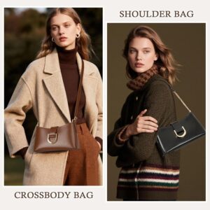 MFFOR Genuine Leather Shoulder Purse, Crossbody Handbags for Women, Cute Tote Bag, Hobo Purses with Adjustable Straps  Durable Hardware, Designer Handbag, Soft Touch, Well-organized, Secure Closure, Daily Life