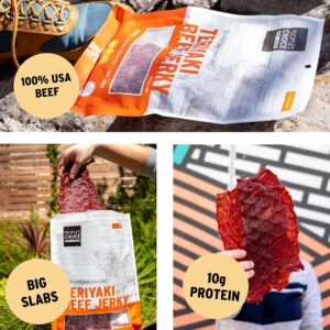 People’s Choice Beef Jerky – Teriyaki Big Slab – Whole Muscle, Thin-Sliced, Tough Texture – 10g Protein per Serving – Made in USA – 15 Count, 19.2 oz Bag