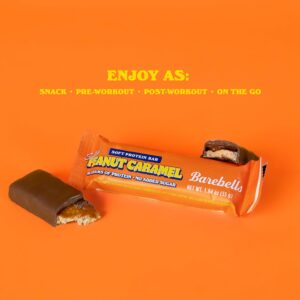 Barebells Soft Protein Bars Salted Peanut Caramel - 12 Bars, Pack of 1-16g High Protein Treats - Chocolate Nutrition Bar with 1g Total Sugars - On The Go Breakfast or Post-Workout Snack A full box of 48 pieces will be sent